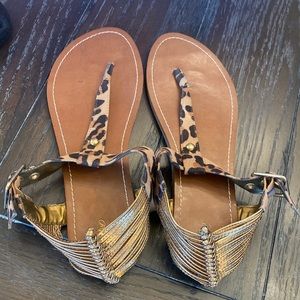 Leopard print sandals